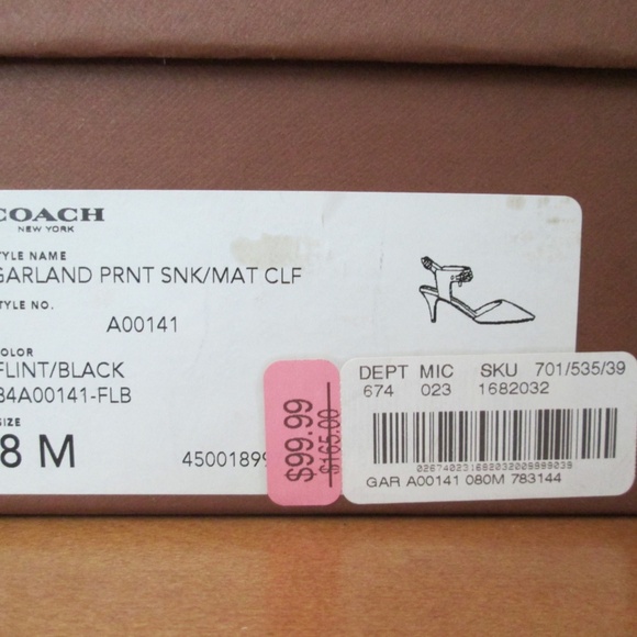 Coach Garland Snakeskin Heels - Size 8 - Picture 7 of 7